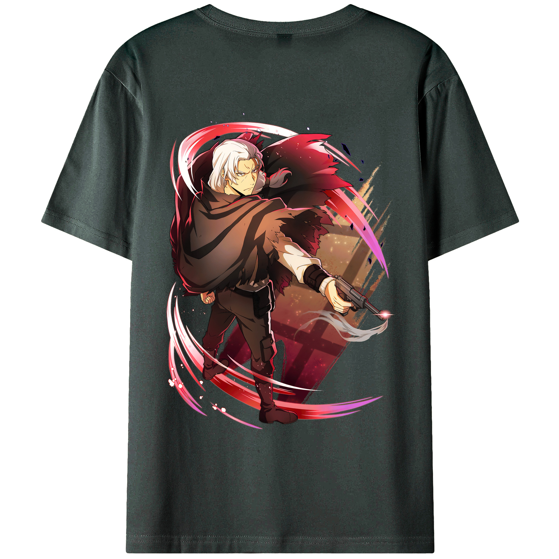 （画像用） 文豪ストレイドッグス Bungo Stray Dogs 綿100％ メンズ半袖Tシャツ（バックプリント） 通気性